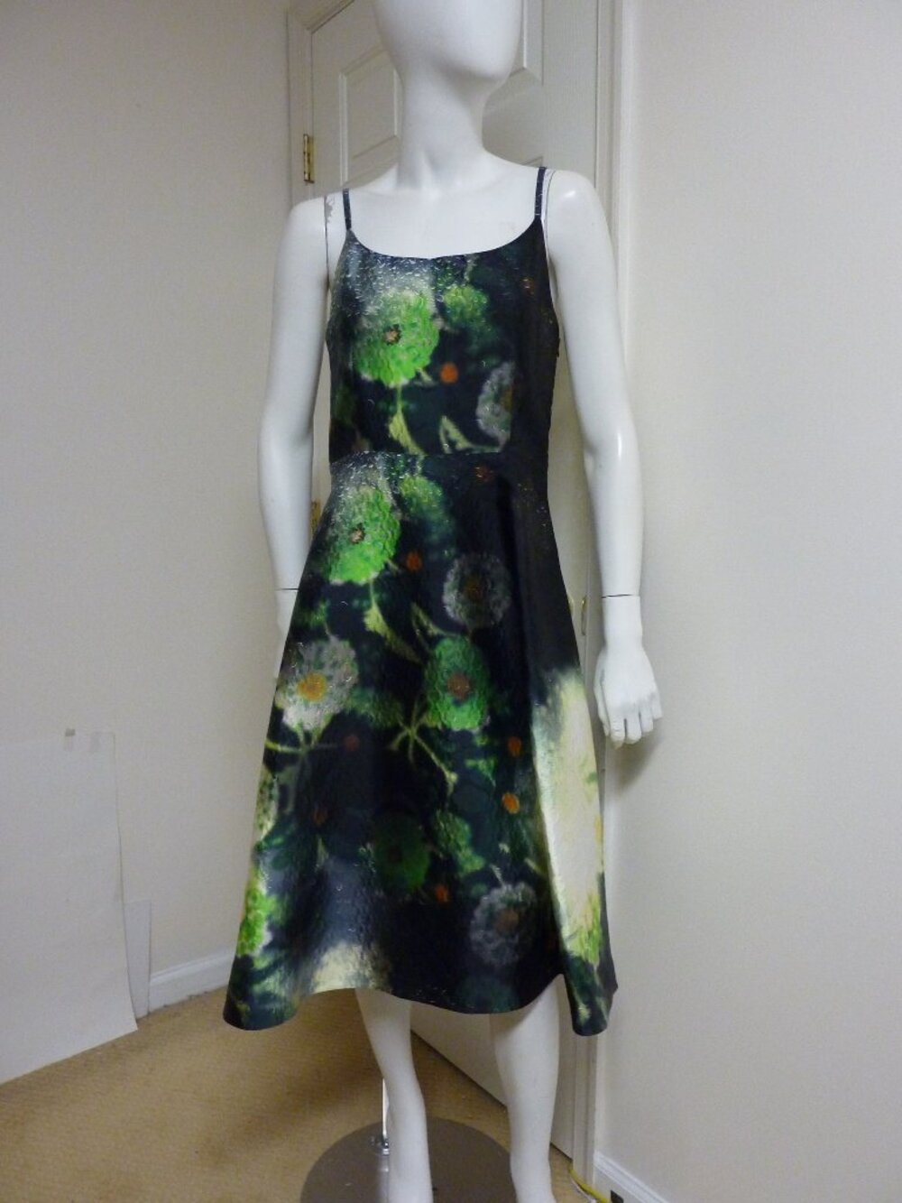 Prada Sleeveless Fit and Flare Silk Blend Dress